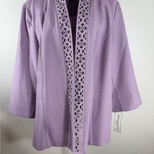 Alfred Dunner Lavendar Blazer jacket Plus Sz 20 W Pearls Easter Spring Light